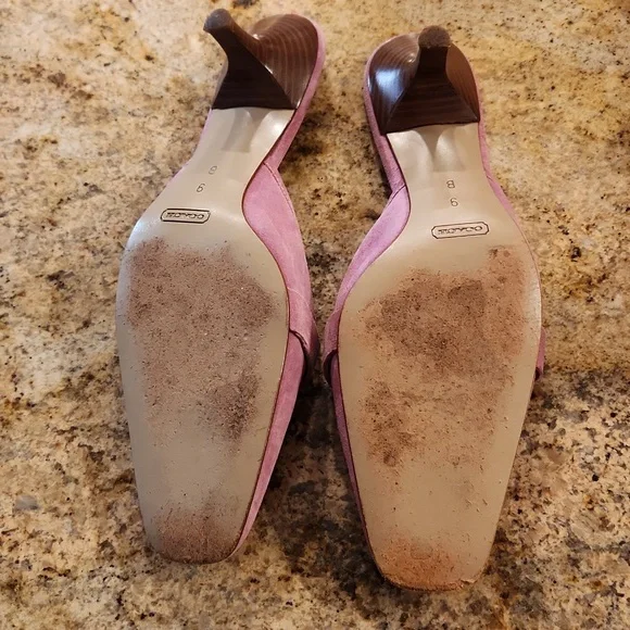 Coach Pink Suede Mule Sandals. Buckle - Picture 15 of 16
